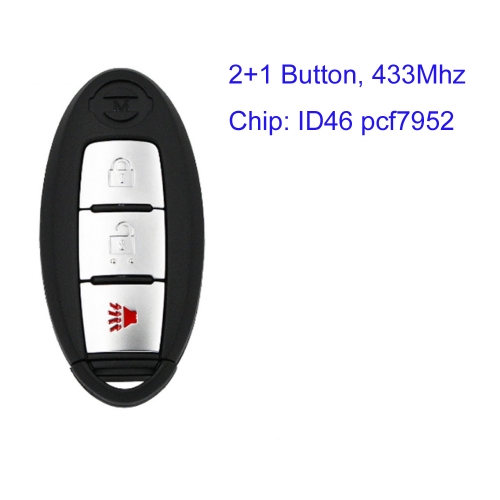 MK210077 2+1 Button 433mhz Remote Control Key for N-issan Teana with PCF7952 ID46 Chip Remote Key Fob