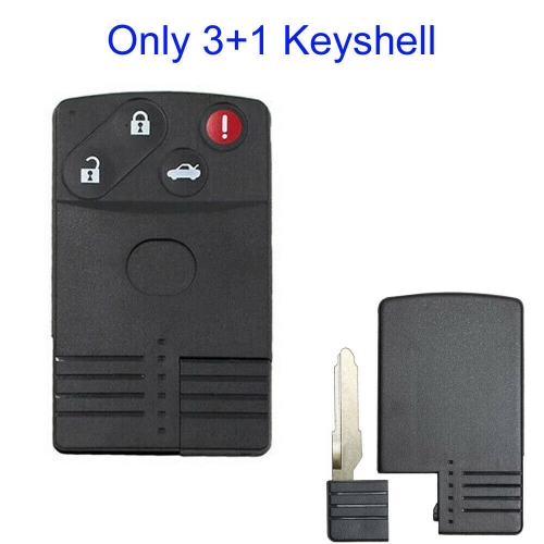 FS540017 3+1 Button Key Fob Smart Card Shell Case Cover  for Mazda  5 6 CX-7 CX-9 MX-5 Miata RX-8 Auto Car Key Replacement
