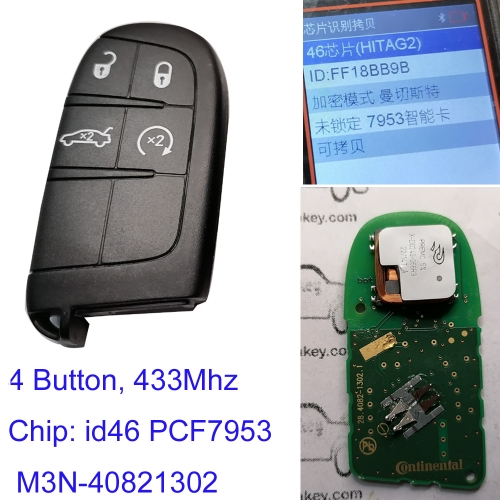 MK310050 Original 4 Button 434MHZ Smart Remote Key for DODGE  M3N-40821302 PCF7953 ID46 Chip Remote Car Key