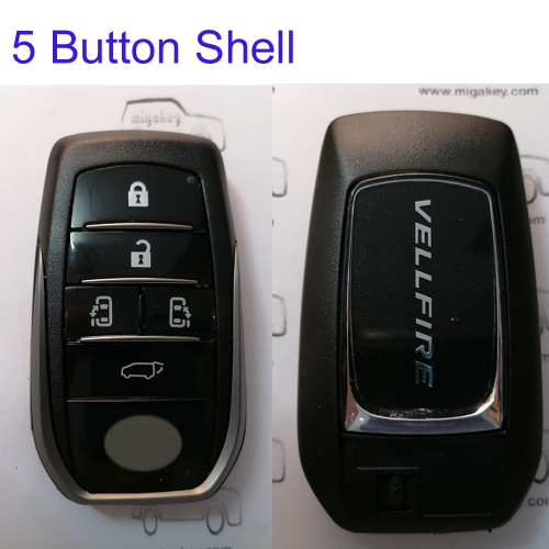 FS190067 5 Button Smart Key Cover Shell Case for T-oyota Vellefire Smart Key Auto Car Key Replacement