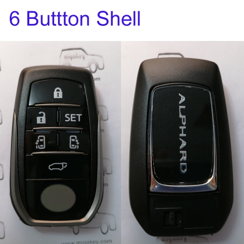 FS190066 6 Button Smart Key Cover Shell Case for T-oyota Alpahard Smart Key Auto Car Key Replacement