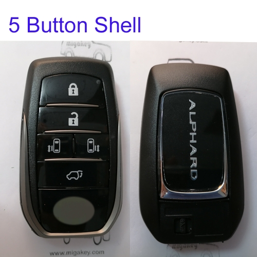 FS190082 5 Button Smart Key Cover Shell Case for T-oyota Alpahard Smart Key Auto Car Key Replacement