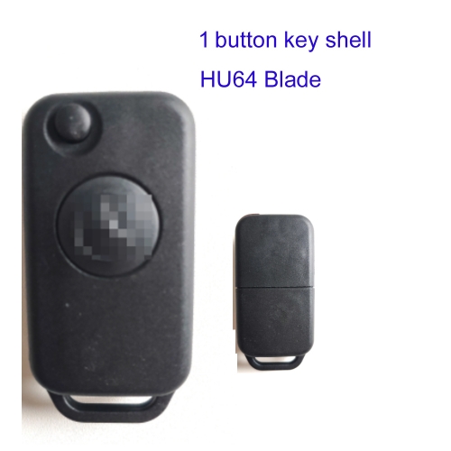 FS100037 1 Button Remote Car Key Shell For Benz Mercedes  Housing Replacement with HU64 blade