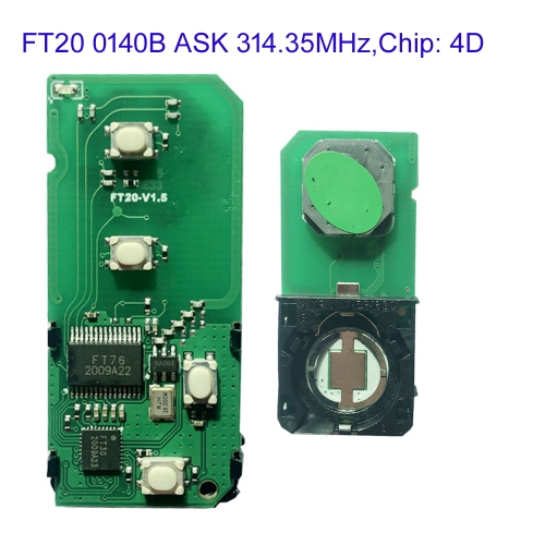 MK490080 314.35MHz FSK FT20 0140B FT20- 0140B Lonsdor Smart Key PCB For T-oyota T-oyota Lexus PCB Board 4D Chip