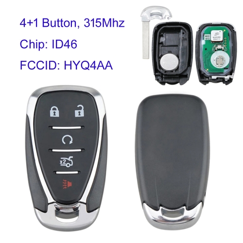 MK280086 Smart Key 4+1 Button 315MHz for Chevrolet Camaro Equinox Cruze Malibu Spark Auto Key Fob HYQ4AA ID46 Chip