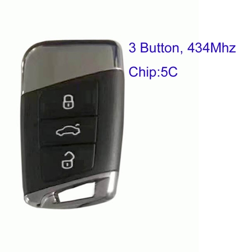 MK120126 3 Button 434 MHz Smart Key for VW  Magotan Transponder 5C Keyless GO