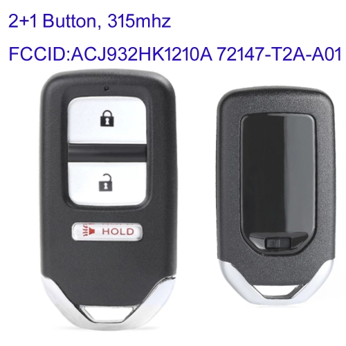 MK180196  2+1 Button 	313.8MHz Remote Key for Honda Accord Civic Remote Key Fob ACJ932HK1210A 72147-T2A-A01/ A11/ A12/ A21