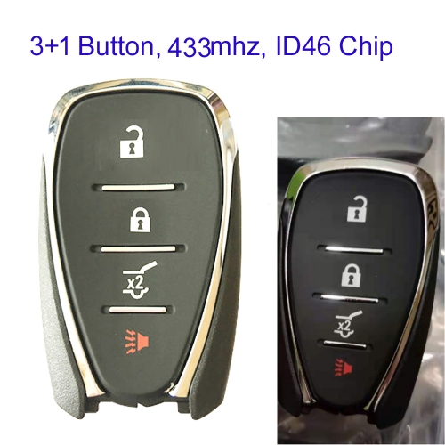 MK280082 3+1 Button Smart Keyless Entry Remote Key 433 MHZ For 2018 Chevrolet Camaro FCC ID HYQ4EA Keyless Go