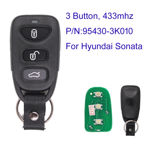 MK140202 3 Buttons 434Mhz Remote Key For H-yundai Sonata NF 2008-2009 P/N: 95430-3K010 Auto Car Key Fob