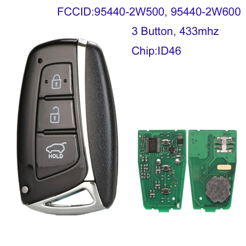 MK140198 3 Button 433Mhz Remote Key for H-yundai Santa Fe 2012-2015 ix45 FCC ID: 95440 -2W500 95440-2W600 ID46 Chip