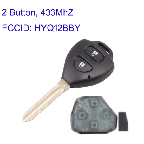MK190313 2 Button 433MHZ Remote Key Control for T-oyota RAV4 HYQ12BB  HQY14BBY Auto Car Key Fob