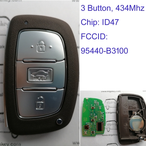 MK140005 3 Button Smart Car Key 434mhz ID47 Chip for New MISTRA 95440-B3100 Auto Car Key Remote