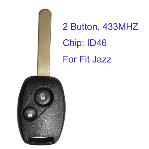 MK180204 2 Button 434MHz Head Key for Honda Fit Jazz with ID46 Chip Remote Key HLIK-1T