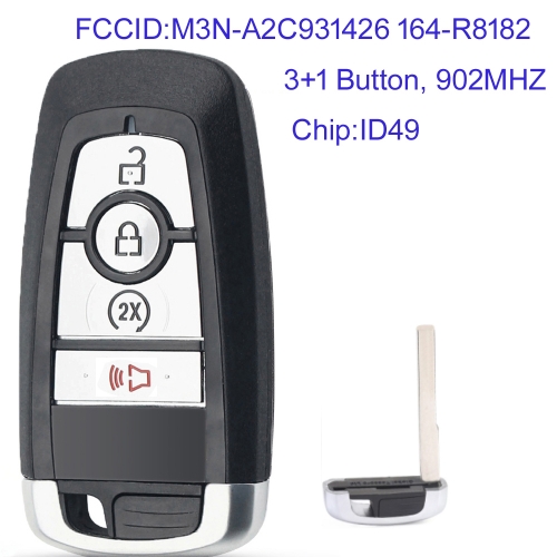 MK160153 3+1 Button 902mhz Smart Key Remote Control For FORD Edge 2017 2018 2019 2020 Ranger 2019 2020 M3N-A2C931423 164-R8234Auto Car Key Fob With ID