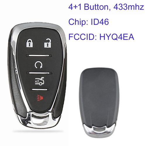 MK290029 4+1 Button 433Mhz Smart Key Remote Key for Chevrolet  Cruze  2016 2017 2018 Malibu 2016 2017  HYQ4EA with ID46 Chip
