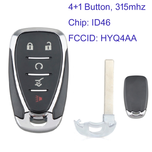 MK290032 4+1 Button 315Mhz Smart Key Remote Key for Chevrolet Camaro Equinox Cruze Malibu Spark 2016-2017 HYQ4AA with ID46 Chip