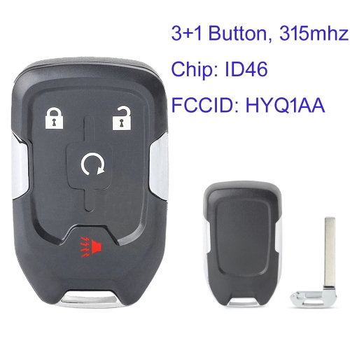 MK290033 3+1 Button 315MHz Remote Key for for GMC Terrain 2018 2019 2020 FCC ID: HYQ1AA P/N: 13584512 ID46 Chip