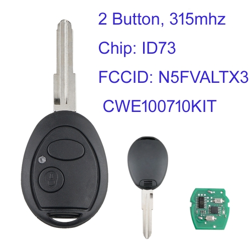MK260033 2 Button 315Mhz Head Key for L-and rover Range Rover Discovery 1999 - 2004  N5FVALTX3 CWE100710KIT Car Key Fob with ID73 Chip