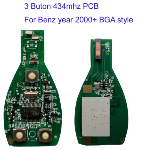 MK100019 3 Button 433 Smart Remote Key PCB Keyless Fob Board For Benz year 2000+ BGA style Keys Inside PCB