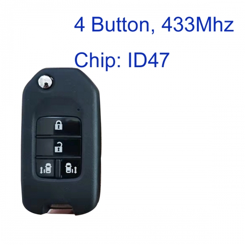 MK180222 4 Button 433Mhz Remote Key Flip Key for H-onda O-dyssey Elysion Auto Car Key With ID47 Chip
