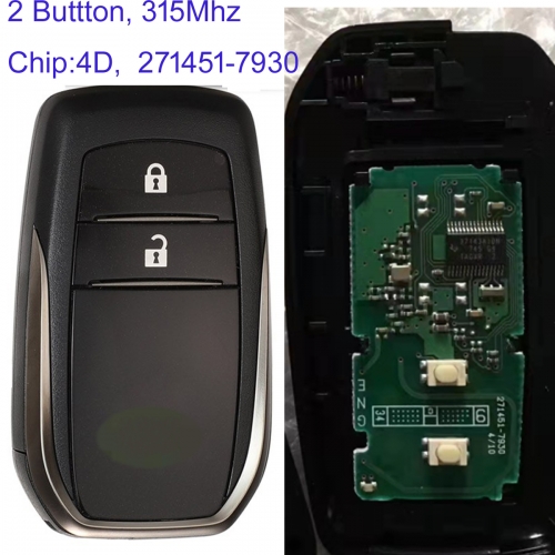 MK190336 2 Button 315mhz Smart key for T-oyota Land Cruiser 271451-7930 4D Chip Keyless Go Auto Key Fob