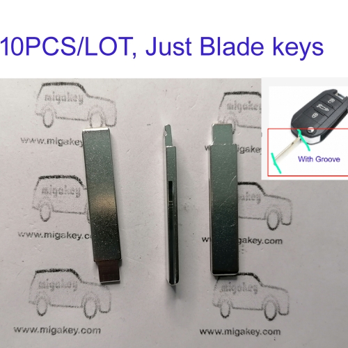 FS240028 10PCS/Lot HU83 Emergency Key Blade Key Fit For C-itroen Flip Key Cover Replacement with Groove