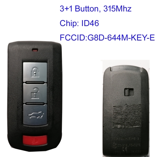 MK350042 3+1 Buttons 315Mhz Smart Key for M-itsubishi  Lancer Outlander FCCID:G8D-644M-KEY-E With ID46 Chip Auot Key Fob