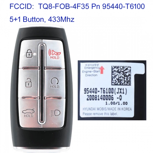 MK140287 5+1 Button 433mhz Remote Control Flip Key for H-yundai Genesis 2021 TQ8-FOB-4F35 Pn 95440-T6100 Keyless Go
