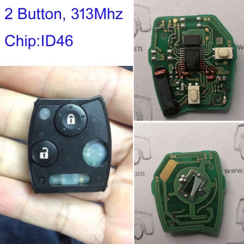 MK180236 2 Button 313MHZ Remote Control Chip for H-onda CITY Remote Control HLIK-1T 2006DJ0987 with ID46 Chip