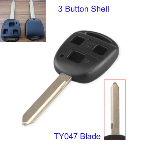 FS190100 3 Button Car Key Case Shell  TYO47 Blade for T-oyota Camry Rav4 Corolla Prado Yaris Tarago Cruiser Land For Lexus RX300 ES300 LS400 GX