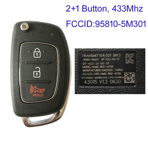 MK140302 2+1 Button 433mhz Remote Control Flip Key for H-yundai Remote 95810-5M301