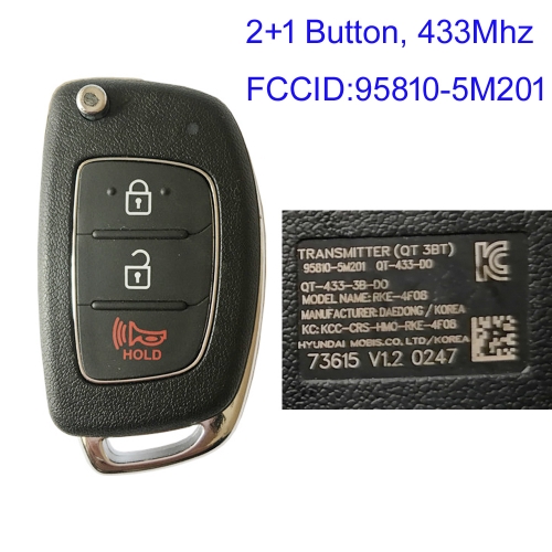 MK140303 2+1 Button 433mhz Remote Control Flip Key for H-yundai Remote 95810-5M201