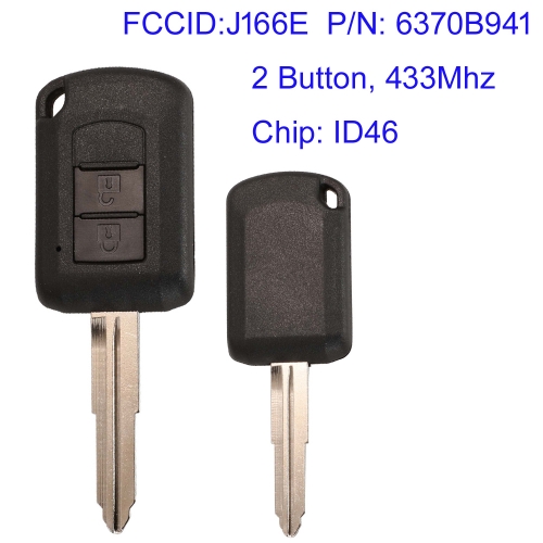 MK350045 2 Buttons 433MHz Head Remote Key for M-itsubishi Mirage Outlander ASX 2016- 2019 MIT11R Blade W ID46 Chip J166E FCCID:J166E  P/N: 6370B941