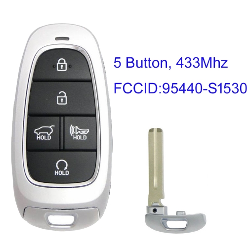 MK140297 5Buttons 433Mhz Smart Key For H-yundai  Santa Fe  2021 Smart Keyless Go Fob PN: 95440-S1530 TQ8-FOB-4F27 , TQ8FOB4F27
