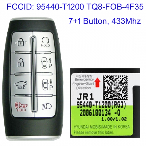MK140295 7+1 Button 433MHz Smart Key for  H-yundai Genesis G80 2021 FCCID 95440-T1200 TQ8-FOB-4F35  Remote Key Fob Keyless Entry w/Parking Assistance