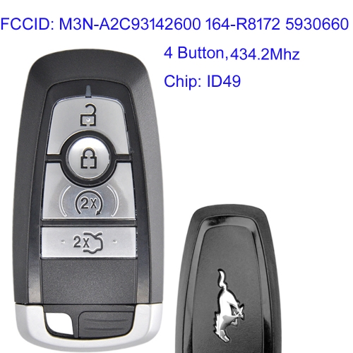 MK160149 4 Buttons 434.2Mhz Smart Key for Ford Mustang 2018 FCC ID: M3N-A2C93142600 164-R8172 5930660 Key Fob Proximity Key