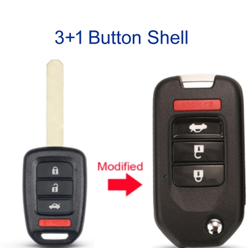 FS180060 Modified 3+1 Button New Old Style Flip Remote Car Key Shell Case Cover for Honda CRV CR-V Accord Civic Fit Pilot Shell Cover Replacement