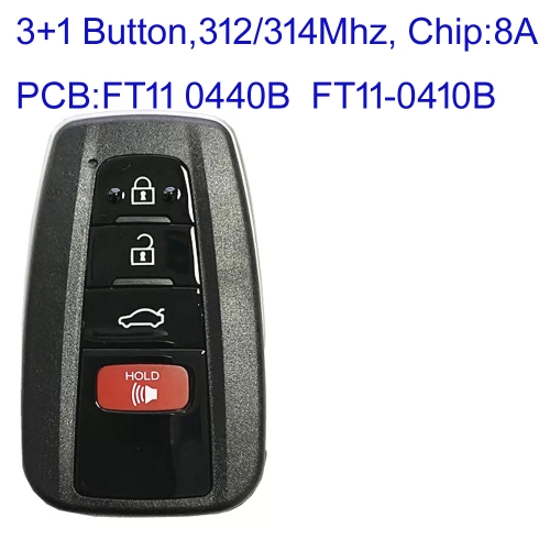MK190374 3+1 Button 312/314 Smart Key for T-oyota Lexus Auto Car Keyless Go 8A Chip Copy Type Smart Key