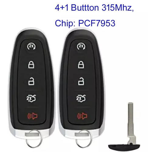 MK160080 4+1 Button 315Mhz Remote Key for Ford PCF7953 Chip M3N5WY8609 BT4T-15K601-JB Control Key Fob