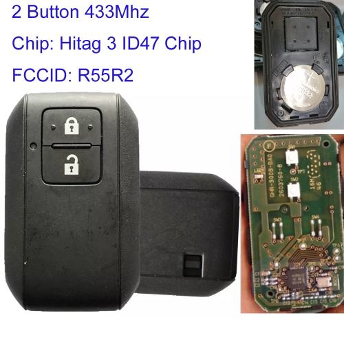 MK370043 2 Button 434MHz Smart Key for S-uzuki ERTIGA Spasia 2019 With ID47 Chip  R55R2 37172M55R40 Remote Control Omron