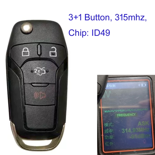 MK160007  315Mhz  Flip Key Keyless Remote Control for Ford Fusion N5F-AO8TAA 164-R7986 Auto Keys N5F-A08TAA