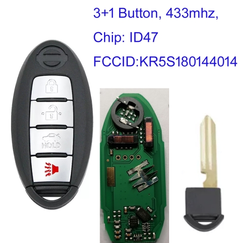MK210037 3+1 Button Remote Car Key 433mhz ID47 Chip for N-issan Altima Maxima teana 2013 2014 2015 S180144018 KR5S180144014 Key Fob