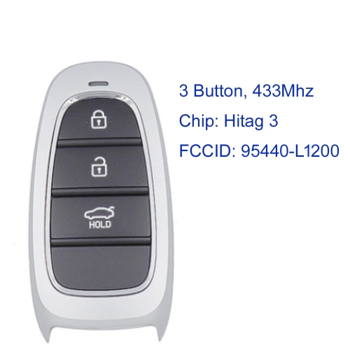 MK140172 3 Button 433MHz Smart Key for  H-yundai Sonata 2020+ Remote Key 95440-L1200 With ID47 Chip Fob Keyless Entry