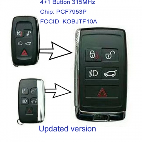 MK260011 4+1 Button 315MHz Smart Key for L-and Rover LR2 LR4 Range Rover Evoque Sport KOBJTF10A with PCF7953P Chip Auto Car Key Remote Control