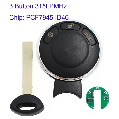 MK110042  3 Buttons 315LPMHz Smart Key PCF7945 ID46 chip For BMW Mini Cooper Car Key Fob