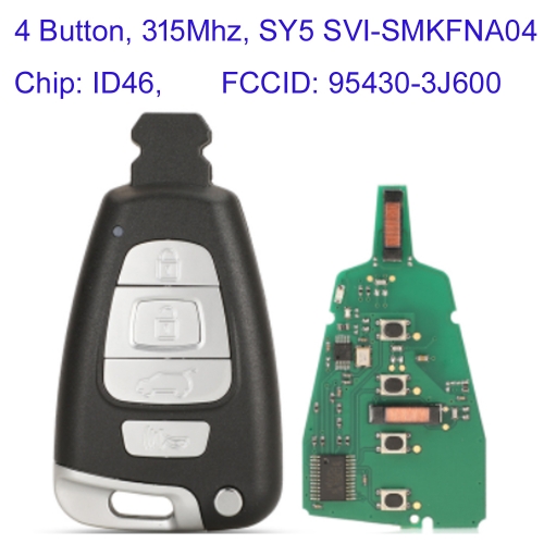 MK140368 4 Button 315MHz Smart Key for H-yundai Veracruz Car Key Fob with id46 Chip Keyless Go SVI-SMKFNA04 95430-3J600