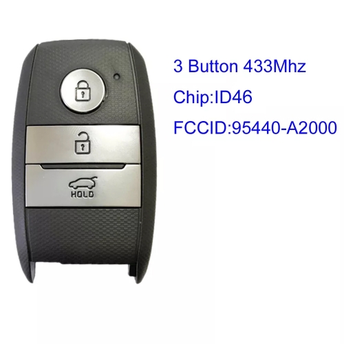MK130122 3 Button 433mhz Smart Key for K-IA 95440-A2000 Optima Auto Car Key Fob with ID46 Chip Keyless Go