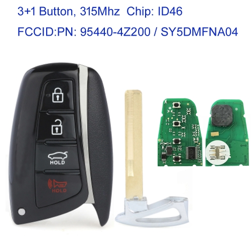 MK140371 4 Button 315MHz Smart Key for H-yundai  Santa Fe 2013 2014 2015 2016 2017 2018 Car Key Fob with id46 Chip PN: 95440-4Z200 SY5DMFNA04
