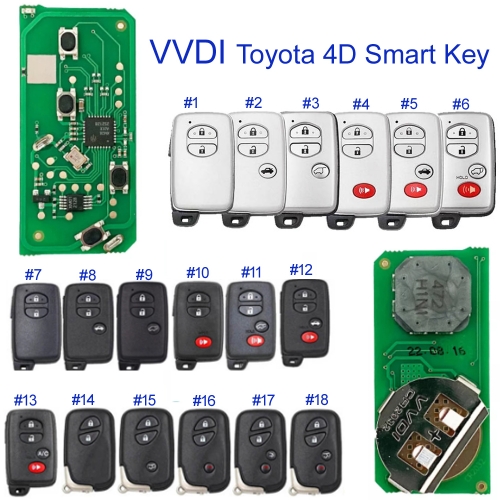 MK190420 New Universal 4D Smart Remote Key For VVDI T-oyota 4D PCB Support Renew and Rewrite 312/314/434Mhz A433 F433 5290 3370 0140 0780