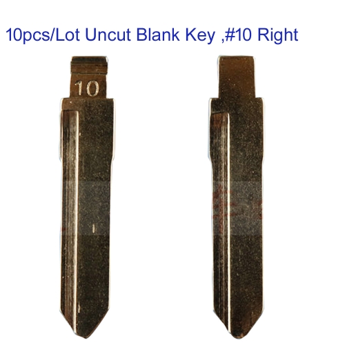 FS370022 10pcs/Lot Uncut Flip Key Metal Blade Key for S-uzuki Replacement Spare Blank Key #10 Right Blade
